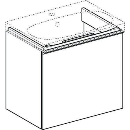 Geberit Acanto US f. WT, 1 Schubl./I.-Sc verk. Ausld., 59,5×53,5×41,6cm, weiß