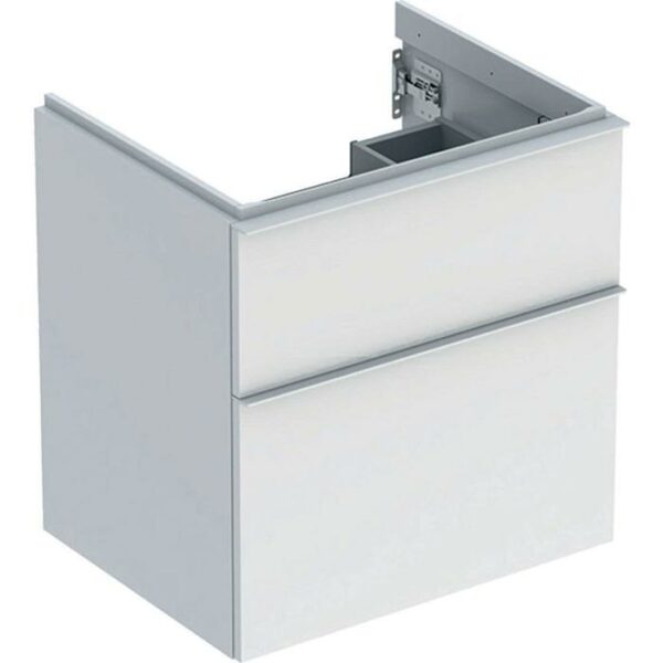 Geberit iCon Unterschrank für WT, 2 Schu 59,2×61,5×47,6cm, weiß hgl./Gr.weiß matt