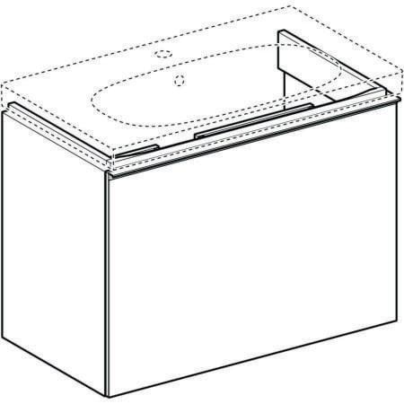 Geberit Acanto US f. WT, 1 Schubl./I.-Sc verk. Ausld., 74×53,5×41,6cm, weiß