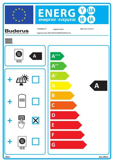 Buderus Gas-Brennwert Logaplus-Paket W22S GB172i.2 15kW H-Gas Bedieneinheit BC400 mit MAG und Anschlusszubehör