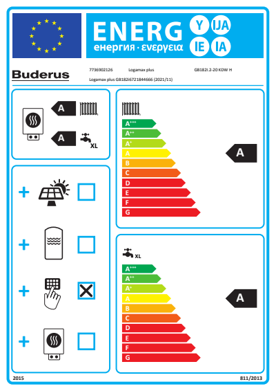 Buderus Gas-Brennwert Paket Kombigerät Logamax plus W43 GB182i.2-20 KDW H 20kW H-Gas WW Aufputzmontage weiß