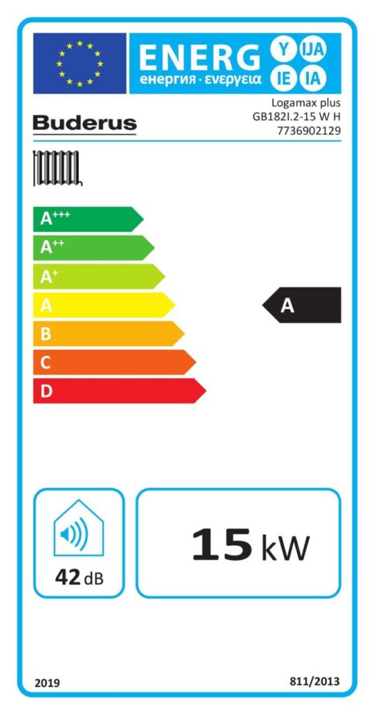 Buderus Gas-Brennwert Logaplus-Paket W42 GB182i.2-15 15kW H-Gas Speicher SU200 Bedieneinheit BC400 MAG 35l weiß