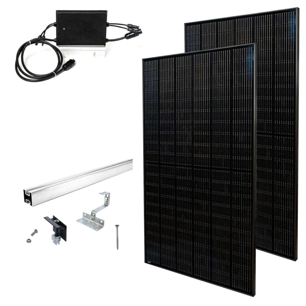 Priwatt Balkonkraftwerk priRoof Duo Paket 2x 375 Wp/600 W Solaranlage Schrägdach inkl. Wechselrichter Hoymiles