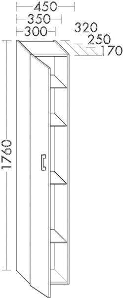 BURGBAD Hochschrank (HSCN035) Sys30, 320x350x1760, PG2