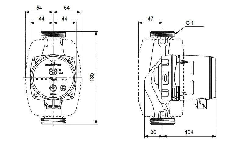 Grundfos Hocheffizienz-Umwälzpumpe Alpha3 15-40 130 mm inkl. Wärmedämmschale