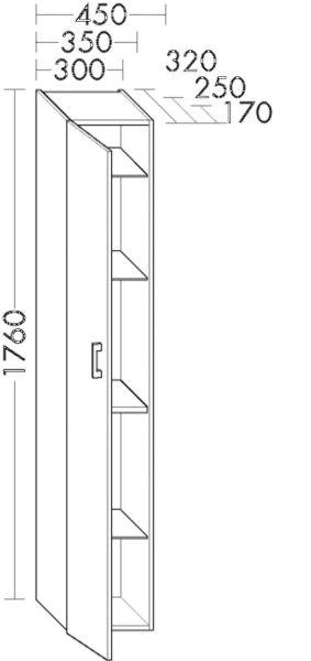 Burgbad Hochschrank HS 3020 Sys30 320x300x1760 PG2