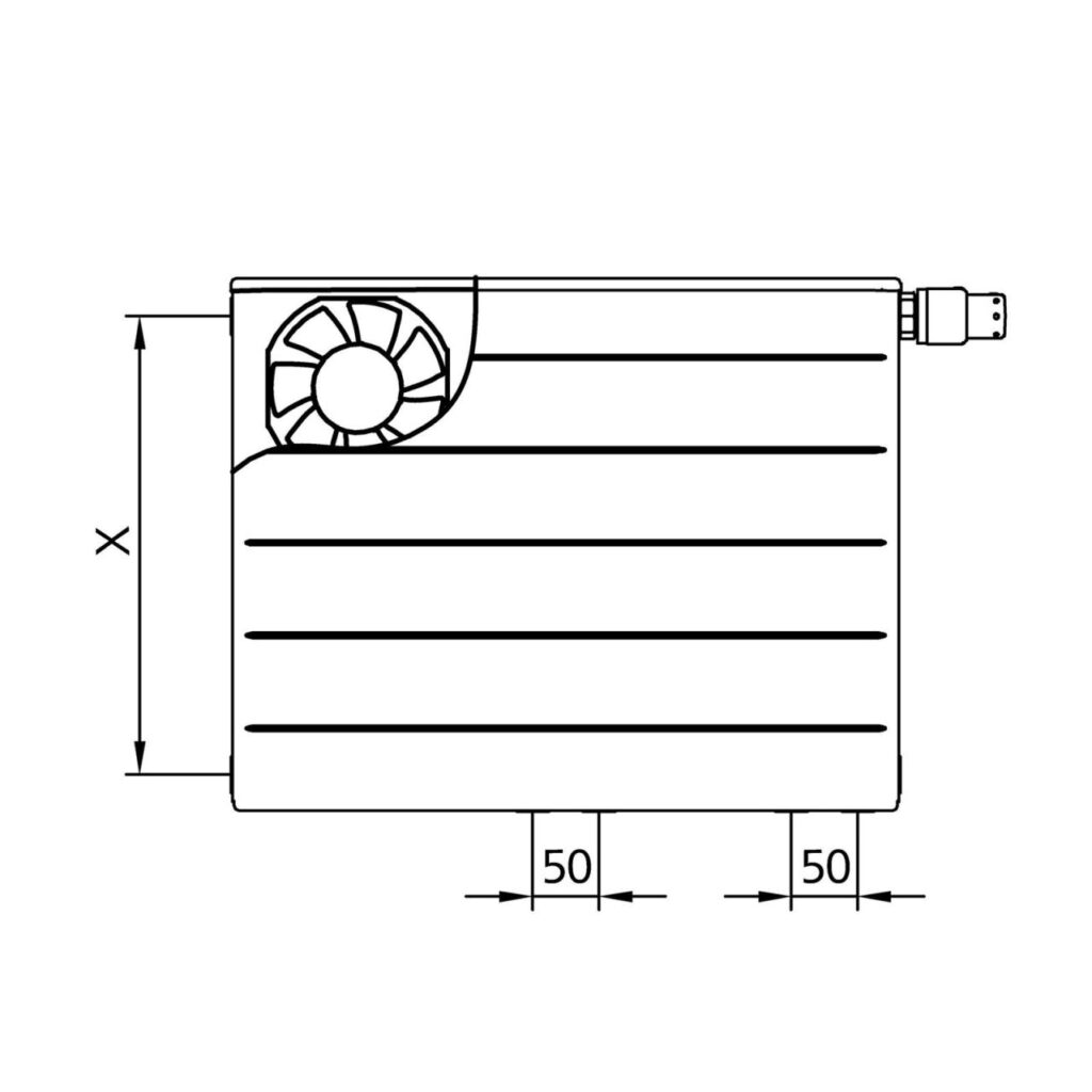 Kermi x-flair Line-Vplus Wärmepumpen-Heizkörper Typ 22 605x1005x102 mm links 703 Watt