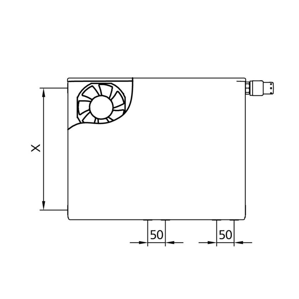 Kermi x-flair Plan-Vplus Wärmepumpen-Heizkörper Typ 22 605x1205x102 mm links 843 Watt