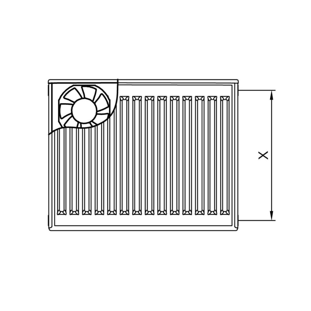 Kermi x-flair Profil-K Wärmepumpen-Heizkörper Typ 22 554x1200x100 mm 799 Watt