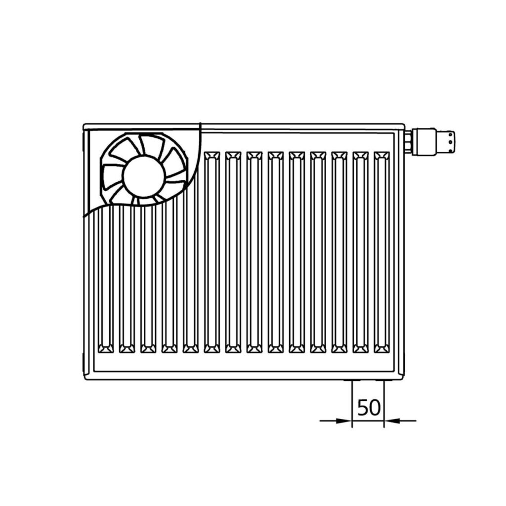 Kermi x-flair Profil-V Wärmepumpen-Heizkörper Typ 22 600x1200x100 mm rechts 870 Watt