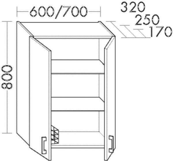 Burgbad Hängeschrank OSJK070 Sys30 250x700x800 PG2