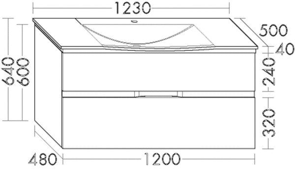 Burgbad Set SETJ123 Orell 500x1230x640 Acryl-LM