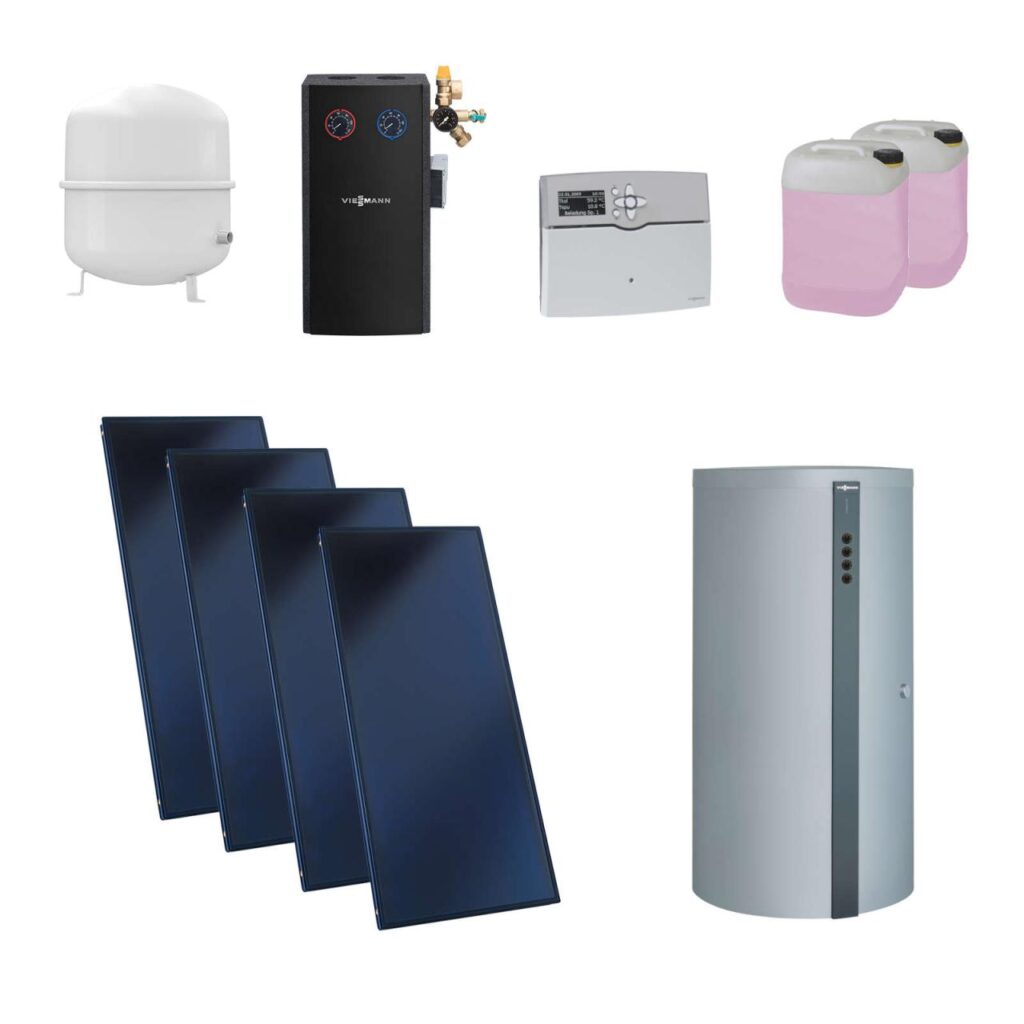 Viessmann Flachkollektor Solar-Paket Vitosol 200-FM SH2F 10,04 m² mit Vitocell 340-M 750L Kombispeicher Modul Vitosolic 200