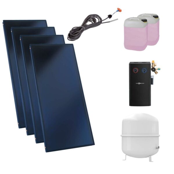 Viessmann Flachkollektor Solar-Paket Vitosol 200-FM SV2F 10,04 m² mit Pumpstation Ausdehnungsgefäß 40L Speichertemperatursensor