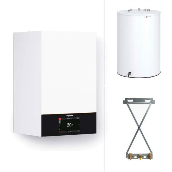 Viessmann Gas-Brennwert Vitodens 300-W B3HG 11 kW kW mit 7" Display Speicher Vitocell 100-W CUGB-A 120L