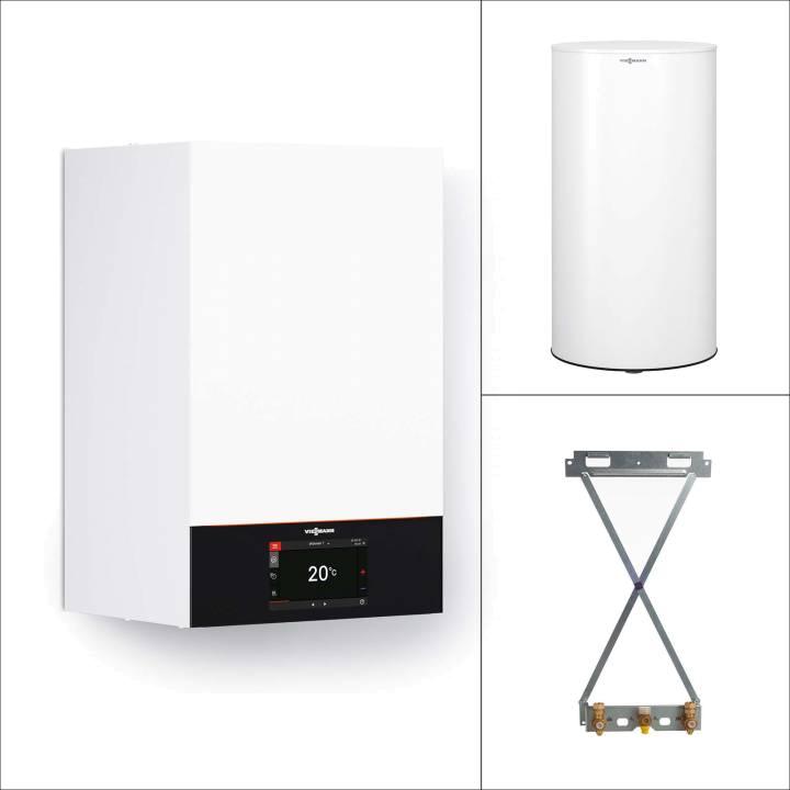 Viessmann Gas-Brennwert Vitodens 300-W B3HG 11 kW kW mit 7" Display Speicher Vitocell 300-W EVIB-A 200L