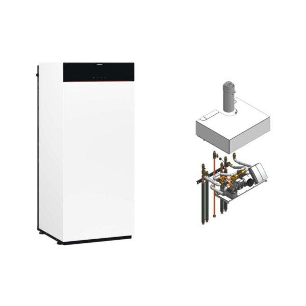 Viessmann Paket Vitodens 222-F B2TF Gas-Brennwert Kompaktgerät 11 kW Aufputz mit Aufbau-Kit und Mischer