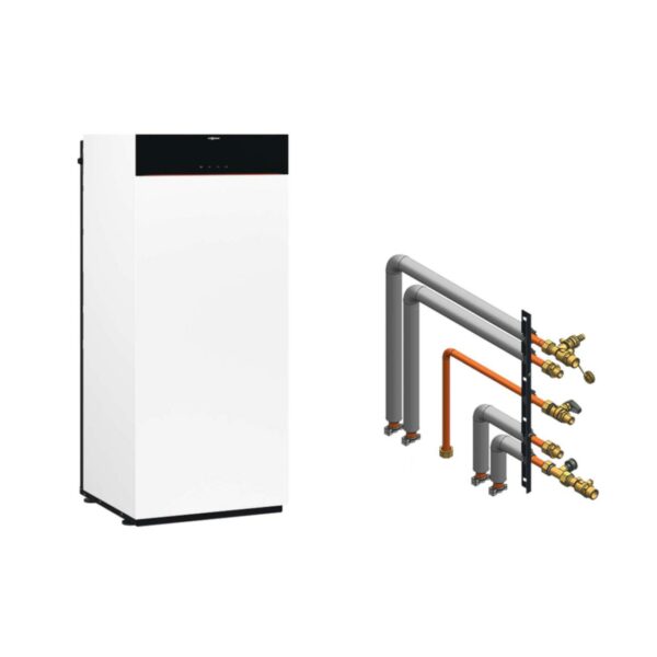 Viessmann Paket Vitodens 222-F B2TF Gas-Brennwert Kompaktgerät 19 kW Aufputz mit Anbausatz seitlich