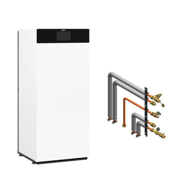 Viessmann Paket Vitodens 333-F B3TG Gas-Brennwert Kompaktgerät 11 kW Aufputz mit Anbausatz seitlich