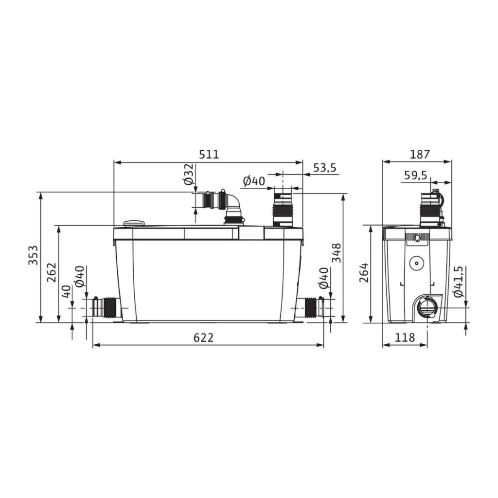 Wilo Schmutzwasser-Hebeanlage HiDrainlift 3-37