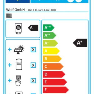 Wolf Hybrid Paket Gas-Therme CGB-2-14 mit 6 Flachkollektoren F3-1 TopSon Aufdach inkl. Solarmodul SM1-2 und BSH-1000 L Pufferspeicher