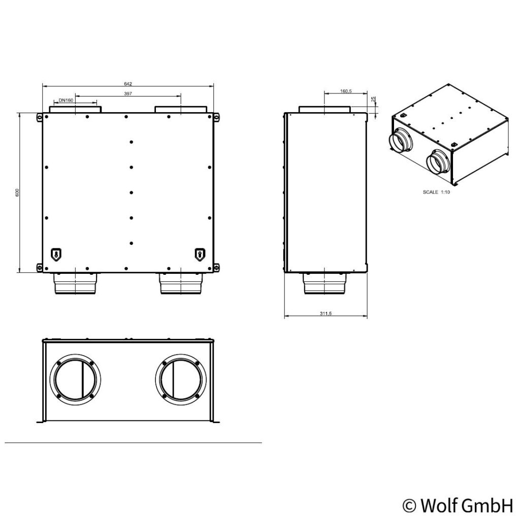 Wolf Schalldämpfer DN 160 für CWL-F-300