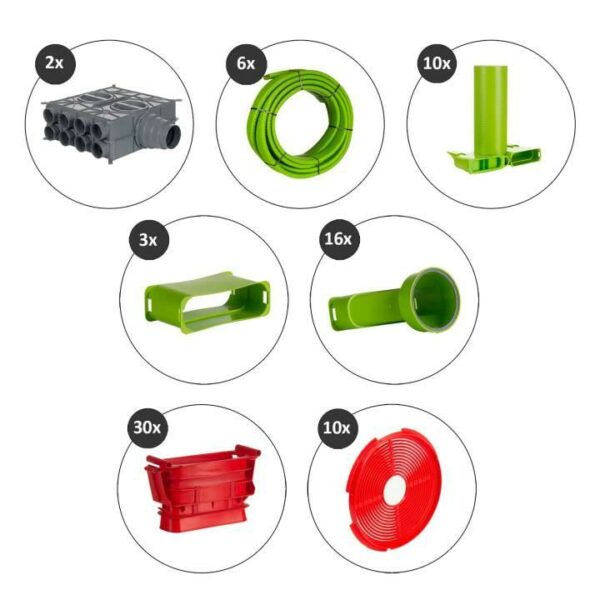 Wolf Zubehörset CWL Rohbau 120 m 50/140 für Flachkanalsystem antistatisch/antibakteriell