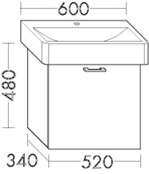 Burgbad Waschtischunterschrank WUOZ052 Sys30 340x520x480 PG2