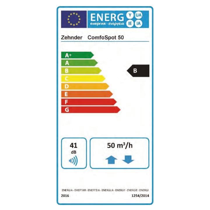 Zehnder Komfort-Lüftungsgerät ComfoSpot 50 inkl. Feuchtesensor